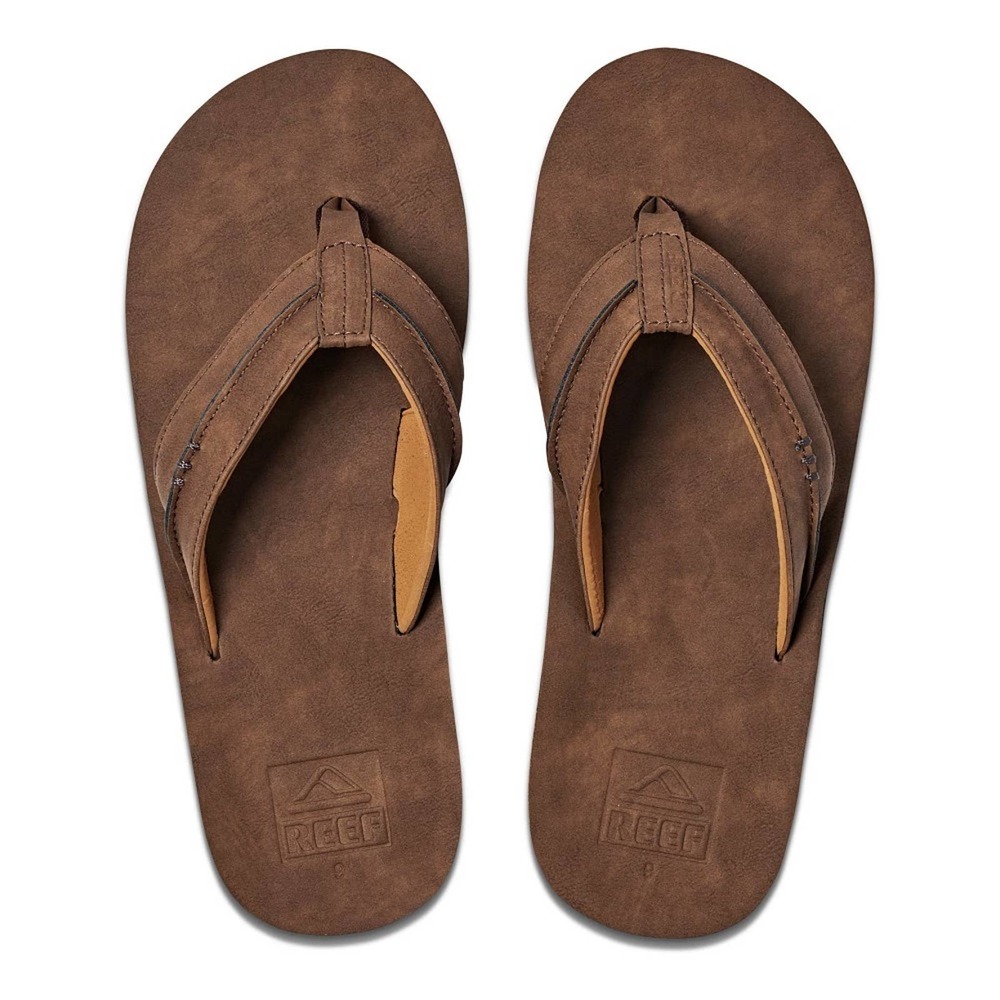 Reef Leather Brown Marbea Slip On Flip Flop Sandal Men’s 11